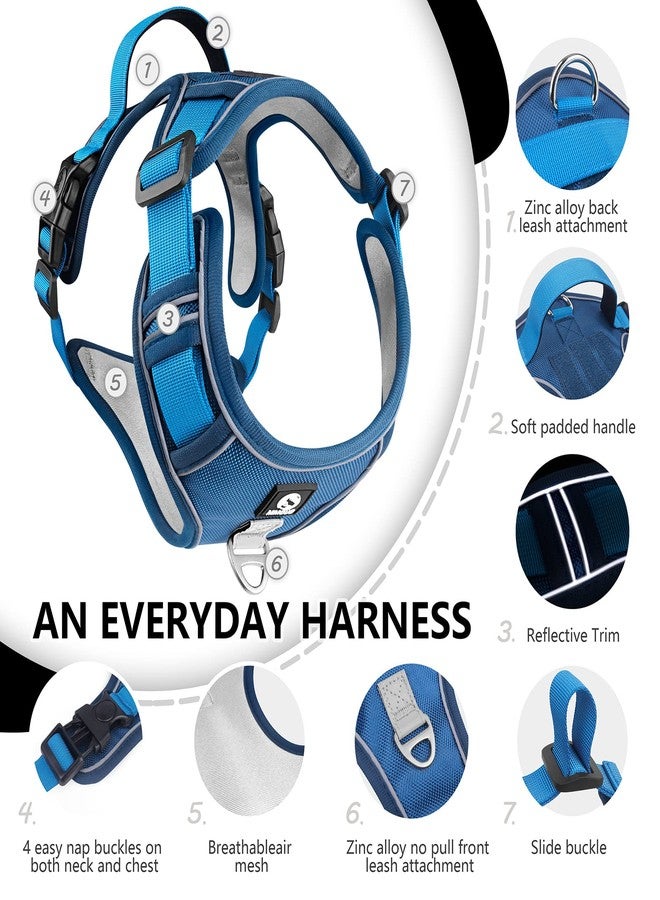 FYA Dog Harness, No Pull Pet Harness, No Choke Front Lead Dog Harness, Adjustable Reflective Soft Padded Dog Vest with Easy Control Handle for Medium Large Dogs - Image 2